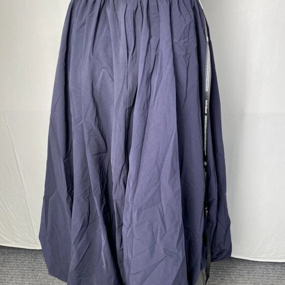 Extro & Vert Women's Lily A-Line Bubble Hem Midi Skirt Navy Blue Size M | NWT - Picture 5 of 7